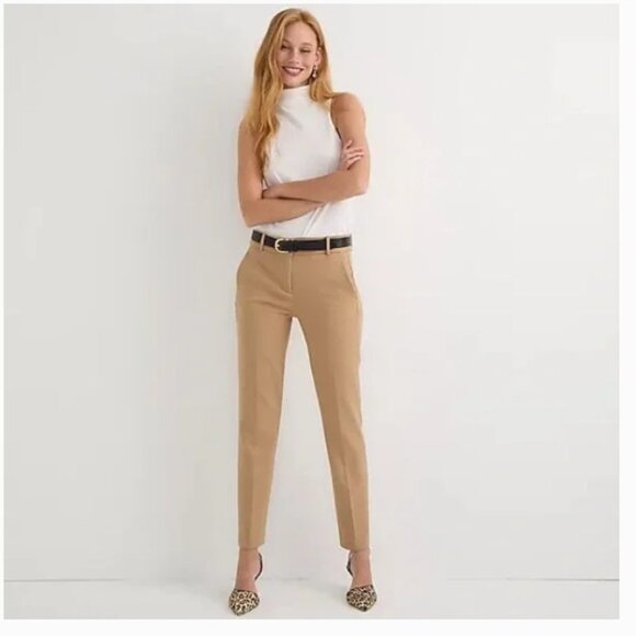 J. Crew Khaki Cameron Slim Cropped Pant in Four-Season Stretch - Size 14 - Picture 1 of 8